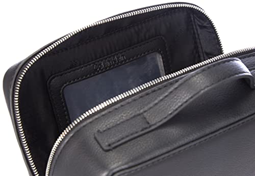 Calvin Klein CK Must Cosmetic Pouch, Accesorio de Viaje-Billetera Plegable Triple para Mujer, Schwarz, Talla única