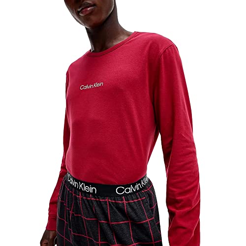 Calvin Klein Conjunto Deportivo L/S Juego de Pijama, Rebellious Top/Windowpane Bottom, S para Hombre