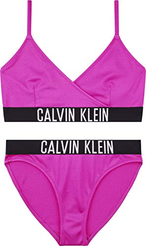 Calvin Klein Crossover Triangle Bikini Set Salida de Bao, Summer Fuchsia, 14-16 Jahre para Niñas