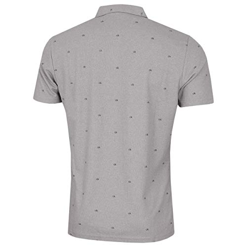 Calvin Klein Hombre Monograma Transpirable SmartTec Polo Camisa - Grismarl - M