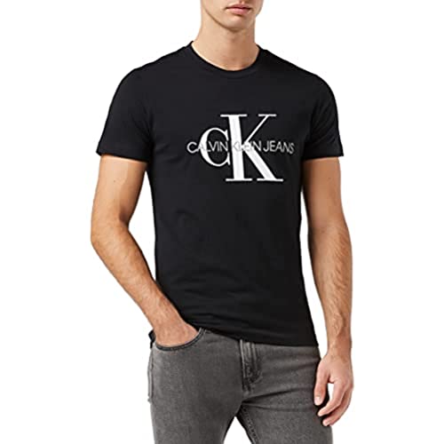 Calvin Klein Iconic Monogram SS Slim tee Camiseta, Negro (CK Black Bae), S para Hombre