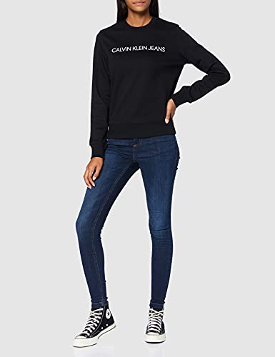 Calvin Klein Jeans Institutional Core Logo Cn, Sudadera para Mujer, Negro (Ck Black), XS