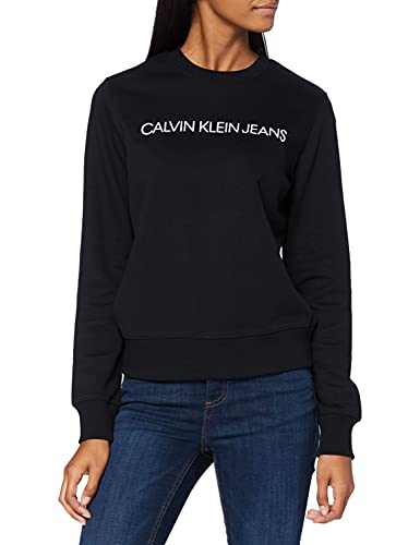 Calvin Klein Jeans Institutional Core Logo Cn, Sudadera para Mujer, Negro (Ck Black), XS