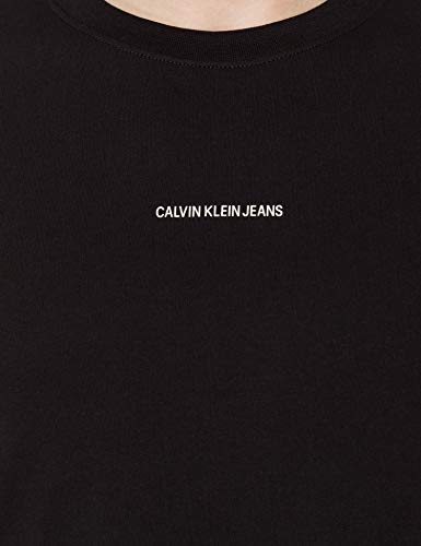 Calvin Klein Jeans Micro Branding Essential SS-Camiseta, CK Black, S para Hombre