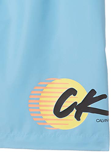 Calvin Klein Medium Drawstring Bañador, Air Blue, S para Hombre