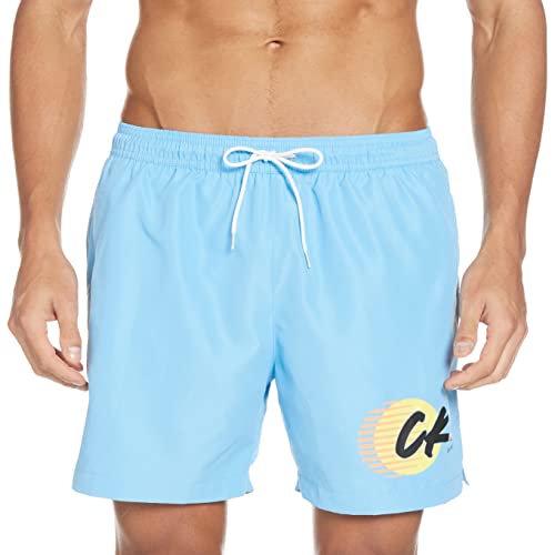 Calvin Klein Medium Drawstring Bañador, Air Blue, S para Hombre