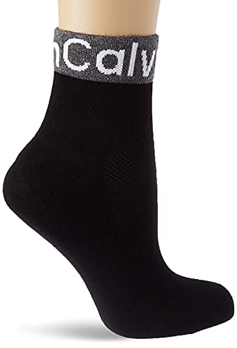 Calvin Klein Modern Logo Women's Quarter Socks 1 Pack Cuadrado, Negro, Talla única para Mujer