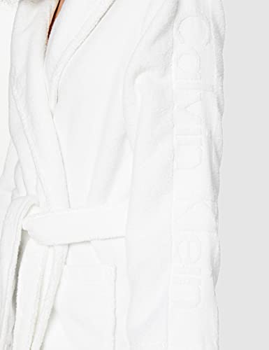 Calvin Klein Robe Albornoz, Weiß (White 100), 40 (Talla del fabricante: M-L) para Mujer