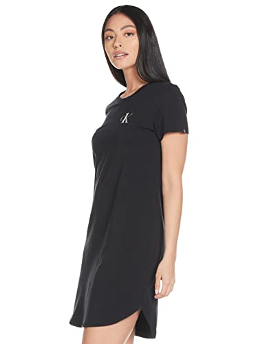 Calvin Klein S/s Nightshirt Camisón, Black, M para Mujer