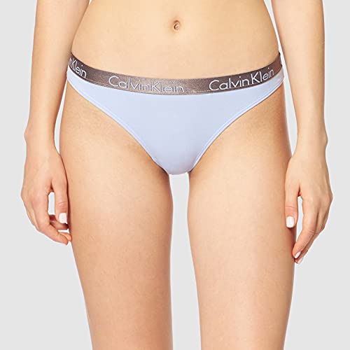 Calvin Klein Thong 3Pk Bragas, Black/White/Prepster Blue, S para Mujer