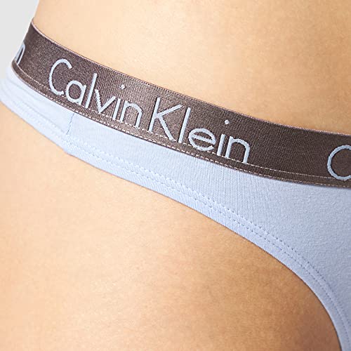 Calvin Klein Thong 3Pk Bragas, Black/White/Prepster Blue, S para Mujer