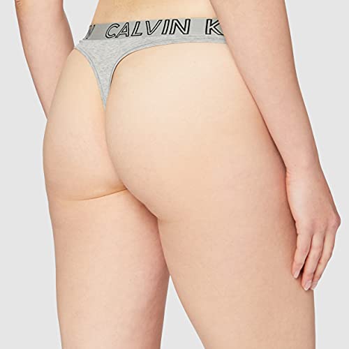 Calvin Klein Thong Tanga, Gris (Grey Heather 020), talla del fabricante: S para Mujer