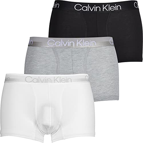 Calvin Klein Trunk 3Pk Bóxers, White/Black/Grey Heather, XL (Pack de 3) para Hombre