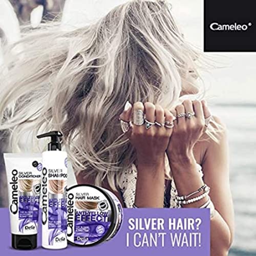 Cameleo Silver Shampoo with Anti-Yellow Effect for Blond, Bleached & Gray Hair - 250ml by Delia Cosmetics