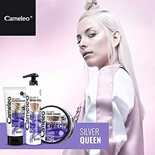 Cameleo Silver Shampoo with Anti-Yellow Effect for Blond, Bleached & Gray Hair - 250ml by Delia Cosmetics