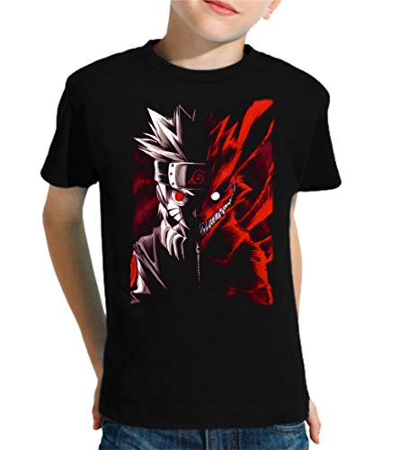 Camiseta de NIÑOS Naruto Manga Anime Shuriken Sasuke Kakashi 001 9-10 años