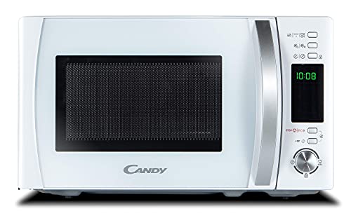 Candy X-Range CMXG20DW, Microondas con Grill, 20L, 1050W, 5 Niveles Potencia, Digital, 40 Programas, Bloqueo Seguridad, Plato 25,5CM, Grill Rack, Express Cooking, Temporizador, App simply-Fi, Blanco