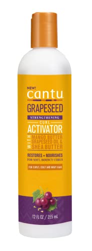 Cantu Crema activadora de rizos de semilla de uva, 12 onzas