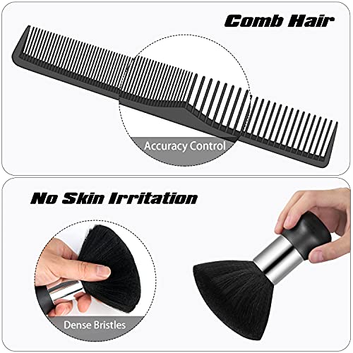 Capa profesional de peluquería, capa de salón con cepillo para el cuello y peine de peluquería para corte de pelo, capa de corte de pelo impermeable (impresión blanca)