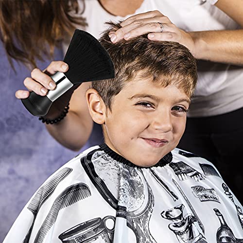 Capa profesional de peluquería, capa de salón con cepillo para el cuello y peine de peluquería para corte de pelo, capa de corte de pelo impermeable (impresión blanca)