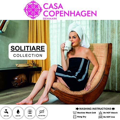 CASA COPENHAGEN Solitaire Egipcio algodón 600 g/m², Toallas de baños (Melocotón Malibu) 2 Piezas