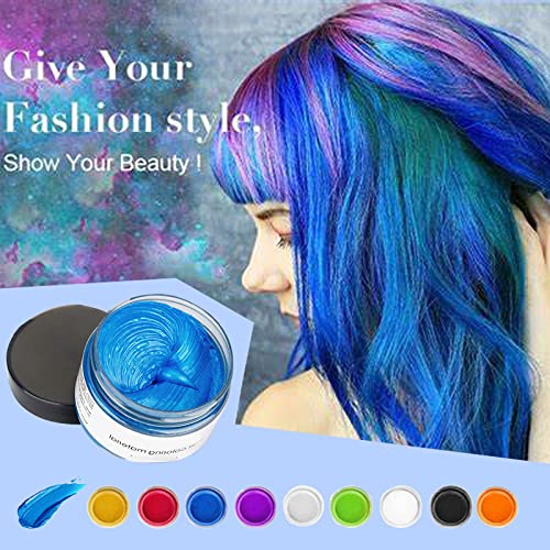 CColor Cabello Cera Tinte Instantáneo para Cabello Lodo Cabello Desechable Crema para Peinado Natural Modelado Temporal Pomada Arcilla Azul