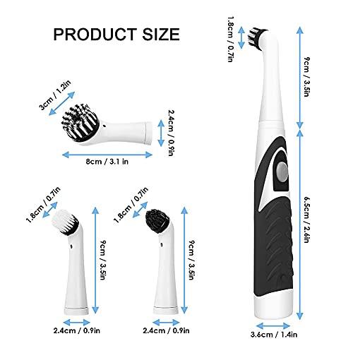 Cepillo Doméstico,cepillo De Limpieza Eléctrico,fregadora De Energía Sónica Inalámbrica Con 4 Cepillo Herramienta De Limpieza Oscilante Para Limpia Todas Las Esquinas Huecos Para Baño, Cocina, Hogar