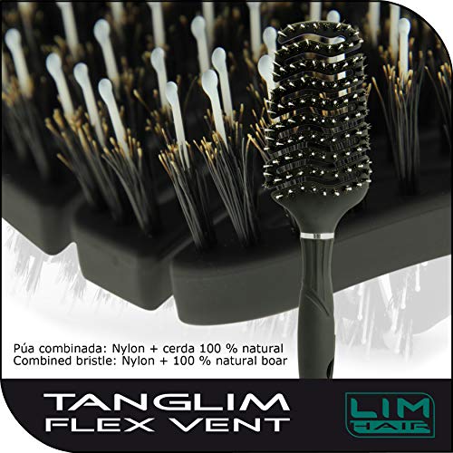 Cepillo LIM HAIR TANGLIM FLEX VENT: Estructura flexible y ventilada. Púas NATURAL 100 % + pin nylon. estimula cuero cabelludo, desenreda, da brillo al cabello