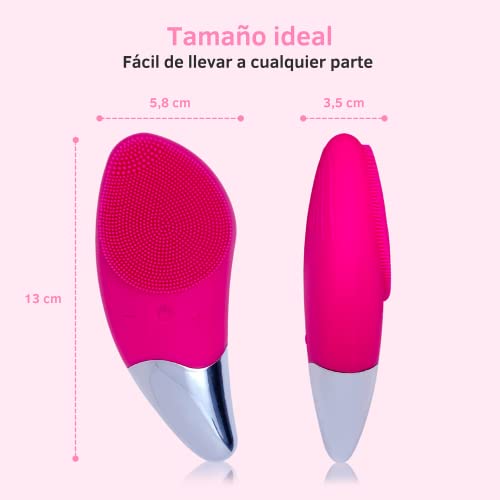 Cepillo Limpiador Facial para Todo Tipo de Piel. Masajeador Eléctrico de Silicona Impermeable. Exfoliante con Tecnología Sónica Antiarrugas. Limpiezas Faciales en Segundos. Carga USB