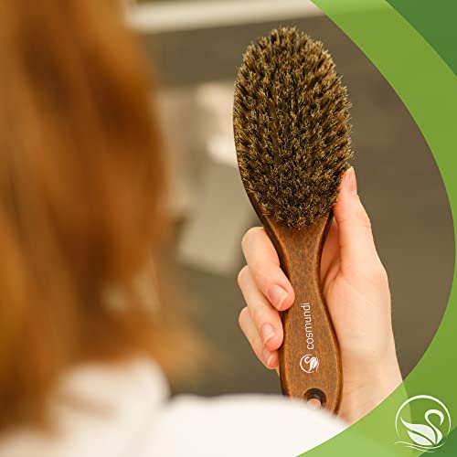 Cepillo para el pelo con cerdas naturales suaves para un brillo sedoso. Calidad auténtica de fabricación alemana.