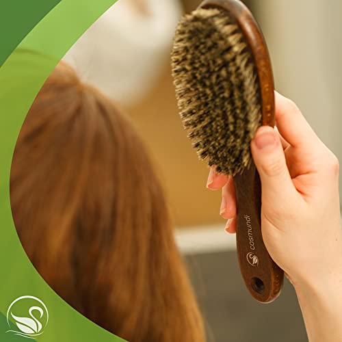 Cepillo para el pelo con cerdas naturales suaves para un brillo sedoso. Calidad auténtica de fabricación alemana.