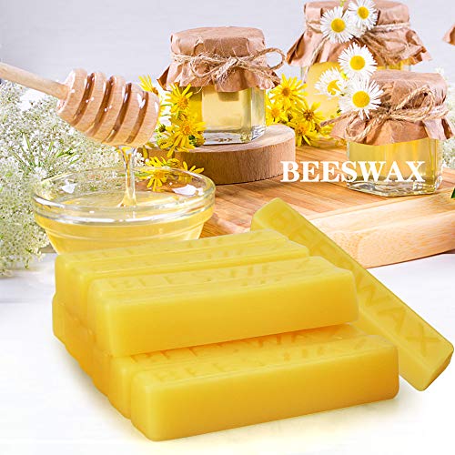 Cera de Abejas, 24 Bloques de Cera de Abejas, Cera de Abejas Con para Uso Doméstico, Perfecto para Cosméticos, Velas, Cremas, Bricolaje y Cuidado Del Cuero o La Madera, Grado cosmético