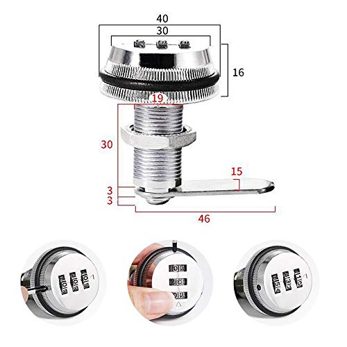 Cerraduras de contraseña de combinación de 3 dígitos Tingz,Cerradura de código de gabinete de leva de aleación de zinc de 30 mm para cajón de seguridad Armario de buzón Caja de seguridad
