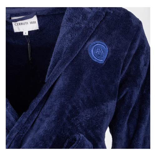 Cerruti 1881 Albornoz con capucha de forro polar Caiden, azul marino, XL