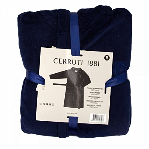 Cerruti 1881 Albornoz con capucha de forro polar Caiden, azul marino, XL