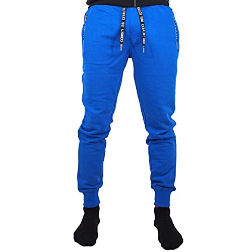 Cerruti 1881 Lazisiensi - Pantalón de chándal para hombre, 100% algodón azul real L