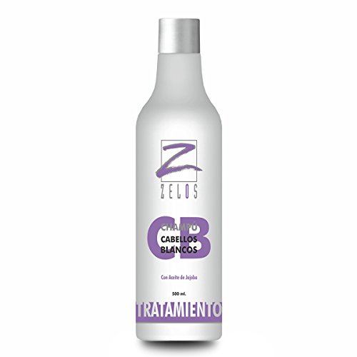 Champú Violeta 500ml - Cabellos Blancos, Grises, Decolorados, Mechas o Canas - Neutraliza las tonalidades Amarillentas - Pelo con Aspecto Metálico Silver Espectacular - Pigmento Morado Matizador Zelos