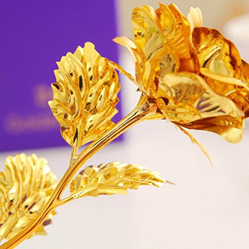 Cisixin Flor del Oro de 24K Rose Plateado para la Navidad Día de San Valentín de Cumpleaños