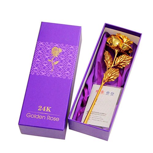 Cisixin Flor del Oro de 24K Rose Plateado para la Navidad Día de San Valentín de Cumpleaños