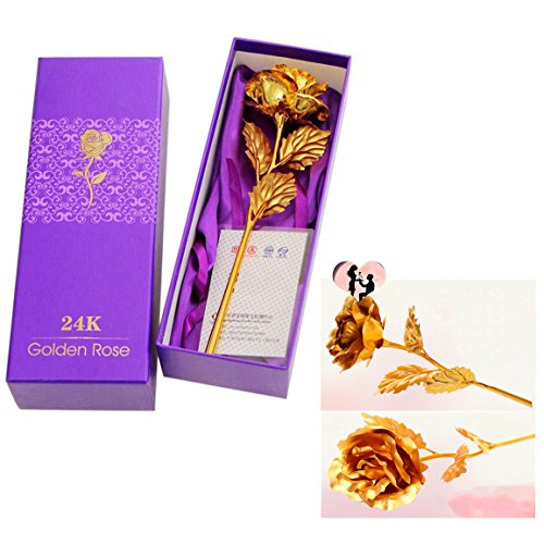 Cisixin Flor del Oro de 24K Rose Plateado para la Navidad Día de San Valentín de Cumpleaños