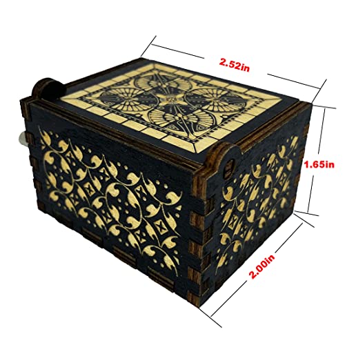 Cleader Queen Bohemian Rhapsody Music Box - Caja de música con manivela de 18 notas grabada de madera para colecciones, color negro