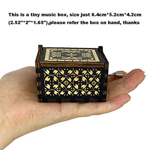 Cleader Queen Bohemian Rhapsody Music Box - Caja de música con manivela de 18 notas grabada de madera para colecciones, color negro