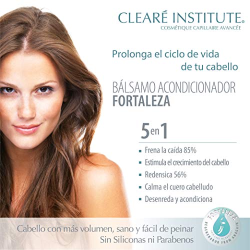 Clearé Institute Bálsamo Acondicionador Fortaleza Anticaída - Desenreda y Acondiciona | Calma el Cuero Cabelludo | Estimula el Crecimiento del Cabello | 97% Ingredientes Naturales - 200ml