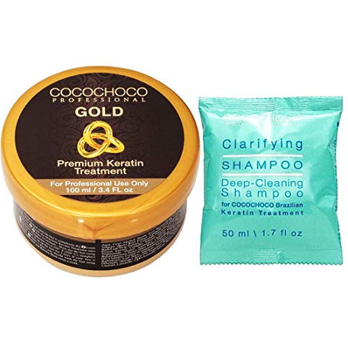 COCOCHOCO Tratamiento de Queratina Brasileña libre de formoles pelo profesional 100 ml + Champú aclarador profesional 50 ml