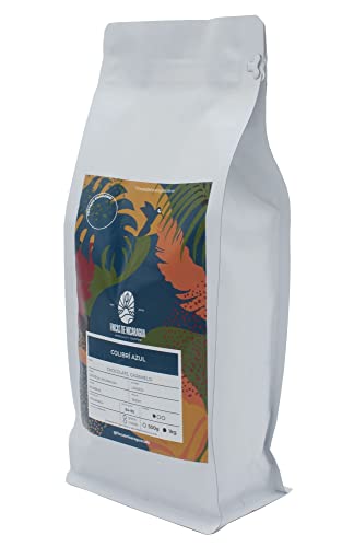 COLIBRÍ AZUL Cafe en Grano natural 1 Kg - Café De Especialidad Arabica Tueste Natural - Recién Tostado - Coffee Beans - Fincas de Nicaragua Specialty Coffee