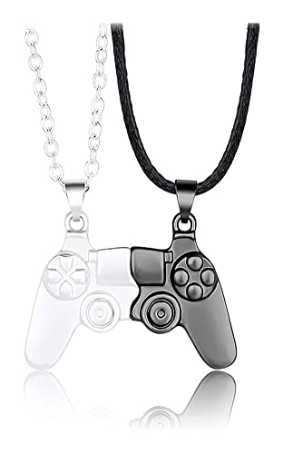 Collar colgante, gargantilla magnético controlador controlador collar collar collar a juego for parejas gamepad colgante cadena collar regalos for mejores amigos mujeres hombres amistad amantes amante