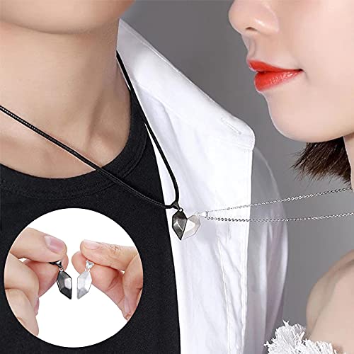 Collares a Juego Para Parejas Magnética Collar De La Amistad Para 2 Collar Con Colgante De Rompecabezas En Forma De Corazón Yin Yang Ajustable Con Imán Para Hombre Mujer Amantes Parejas Amigos