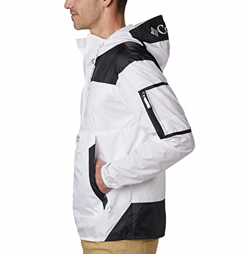 Columbia KM2005 Coupe-vent Homme Blanc/Noir FR : XL (Taille Fabricant : XL)