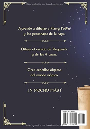 CÓMO DIBUJAR HARRY POTTER: personajes, escudos, objetos mágicos PASO A PASO a partir de 8 años: Aprende a dibujar cartoon y estilo kawaii de forma sencilla y rápida en este mundo mágico