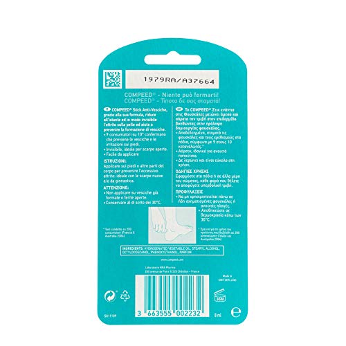 Compeed Stick antiampollas invisible, ideal para zapatos abiertos – 8 ml